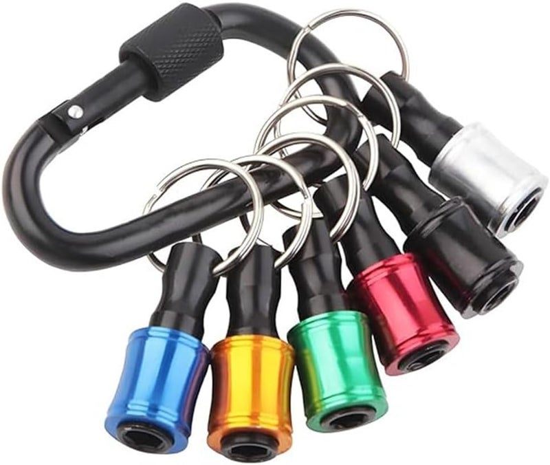 كيلا حامل رؤوس مفكات براغي سداسية الشكل مقاس 1/4 بوصة، قضيب تمديد، سلسلة مفاتيح، محول براغي، تغيير مثقاب، مفكات براغي يدوية، حامل رؤوس مثقاب محمول (6 قطع) - Image 1